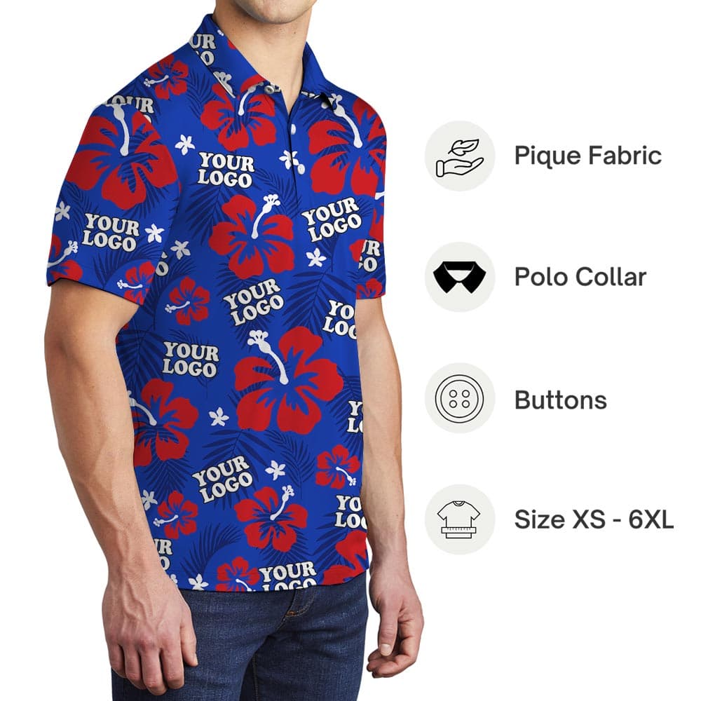 Men And Women Tropical Polo Shirts With Logo