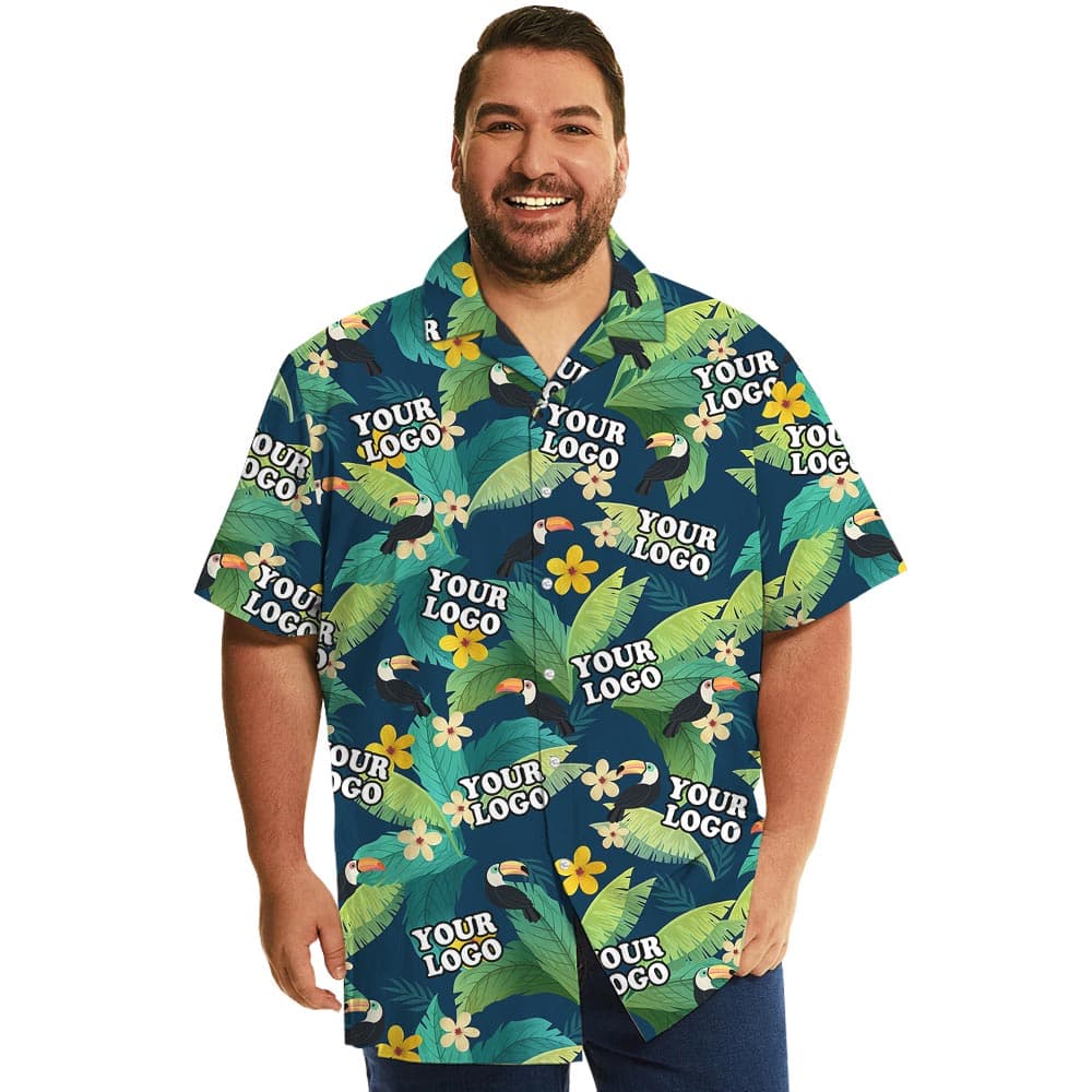 Custom Logo Toucan Tropical Hawaiian Shirt Plus Size