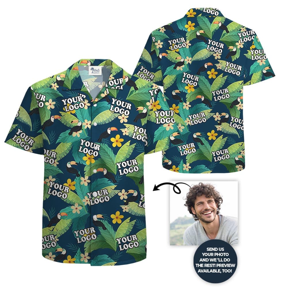 Custom Logo Toucan Tropical Hawaiian Shirt Plus Size