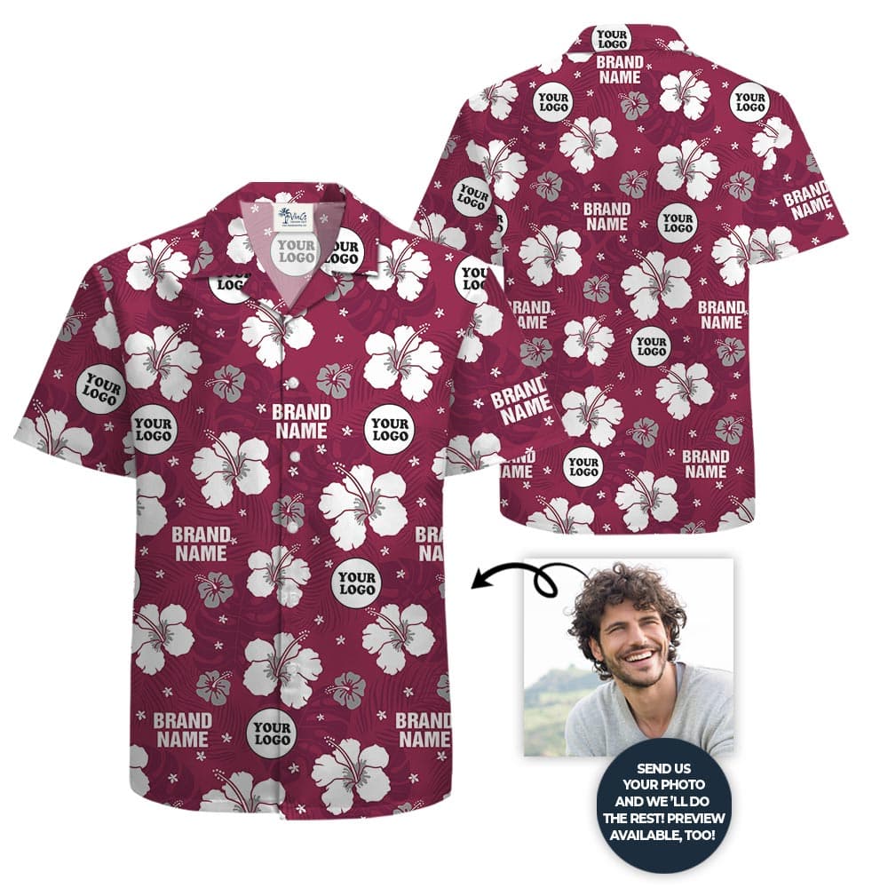 Oversized Pink Hawaiian Shirt With Custom Logo (2)