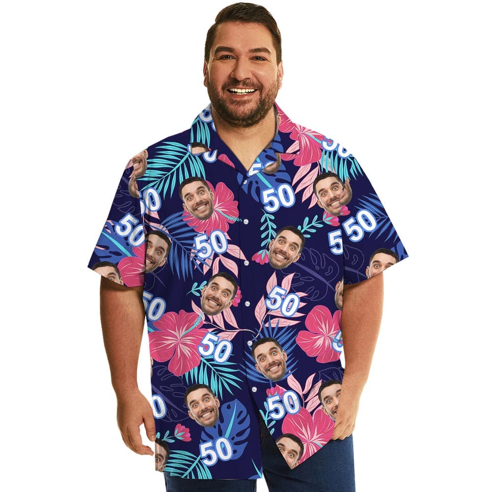 Personalized Birthday Tropical Shirt With Face And Age to happy birthday for the beloved ones