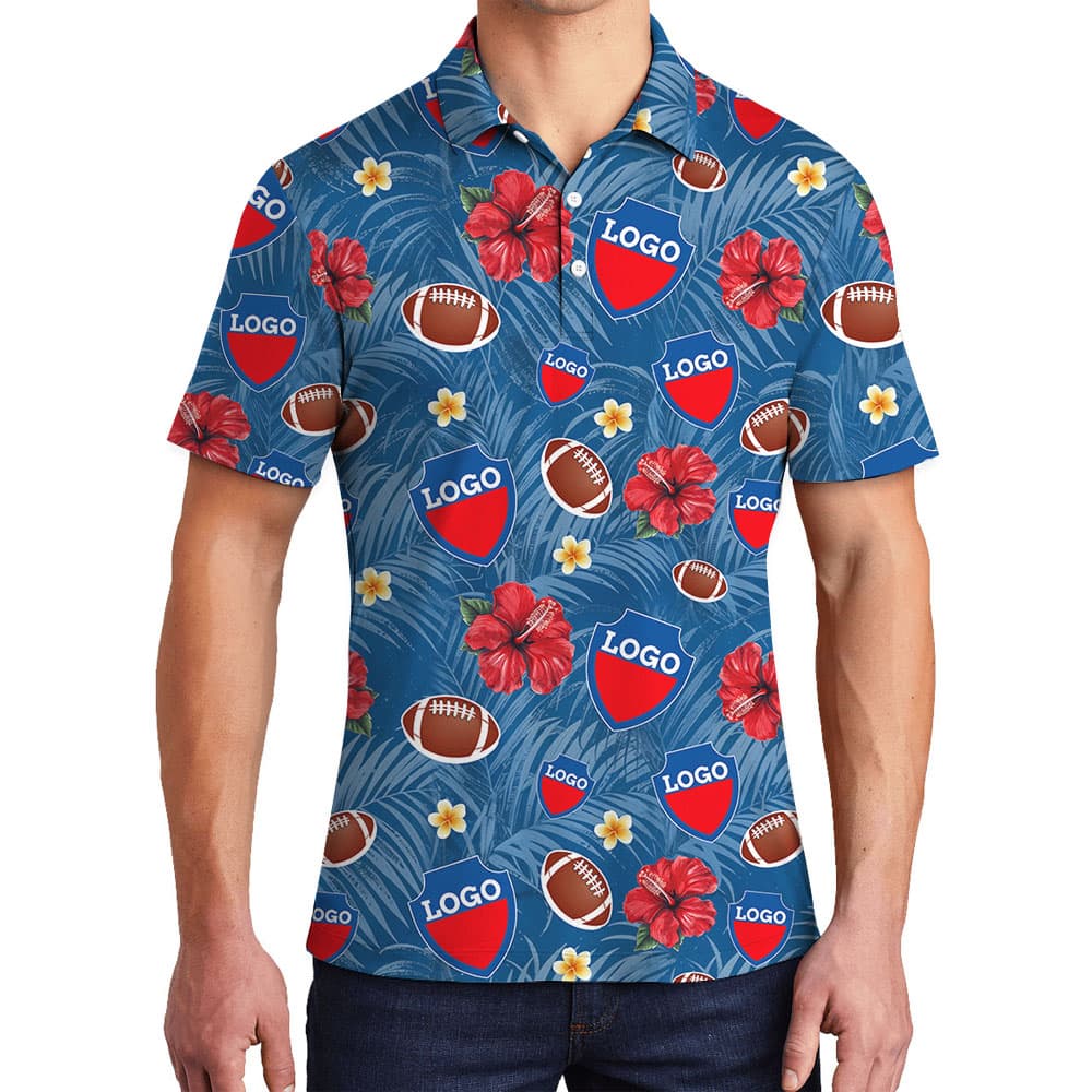 American Football Fan Collared Shirt With Team Logo