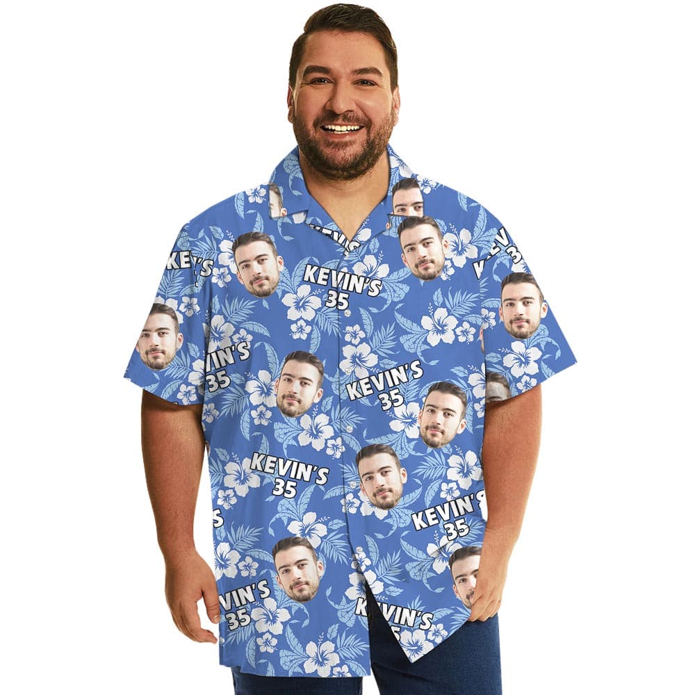 Custom Face And Age Hawaiian Shirts