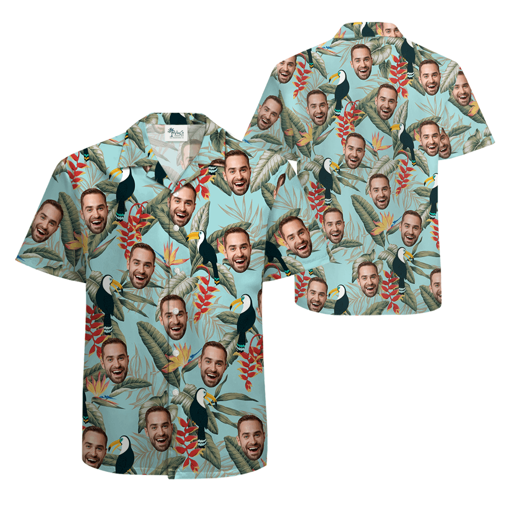 Custom 1-4 Faces Tropical Toucan Hawaiian Shirt