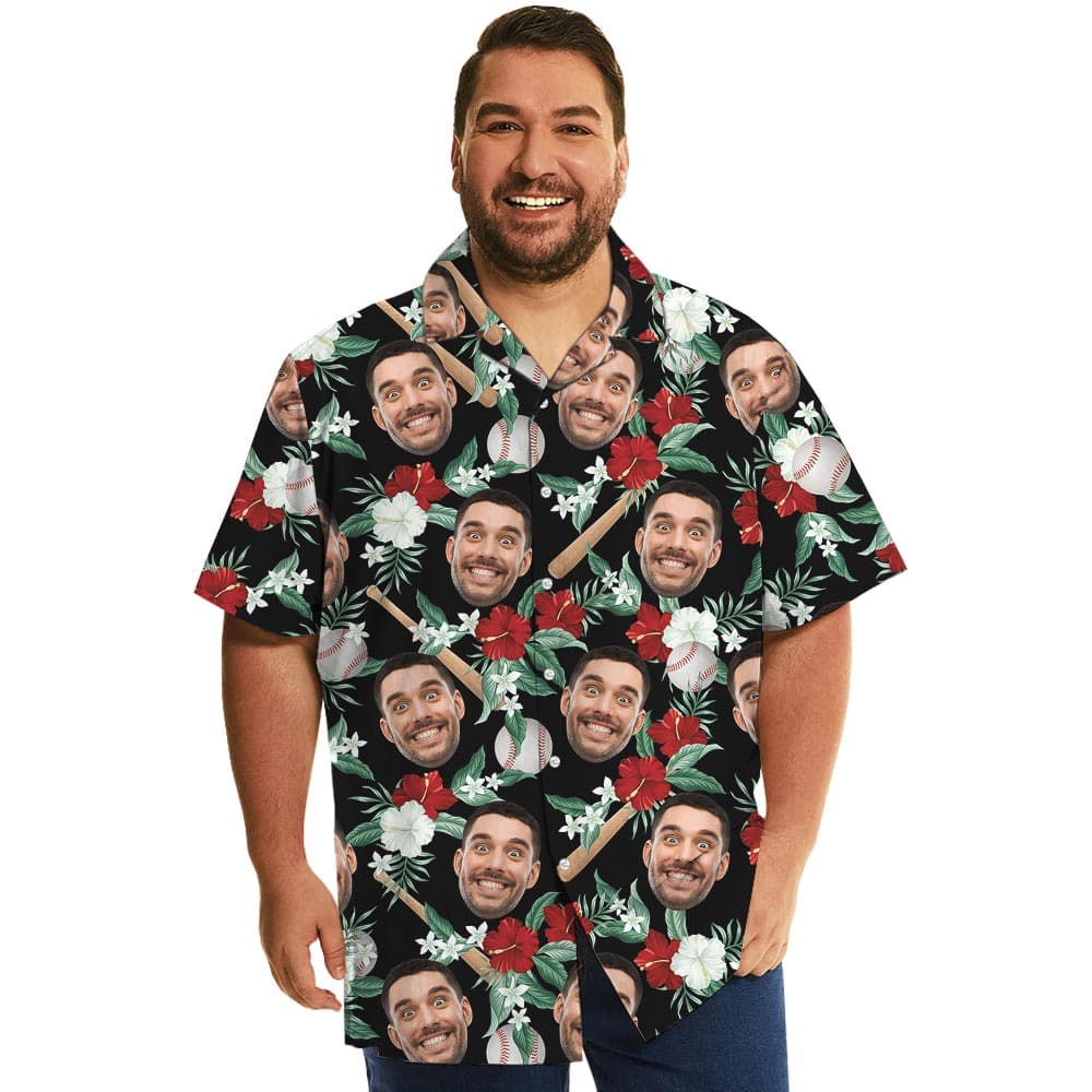 Custom Baseball Player Tropical Shirt Plus Size