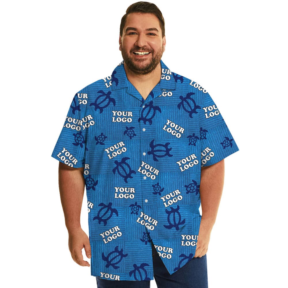Custom Company Logo Vintage Turtle Navy Aloha Shirt (8)