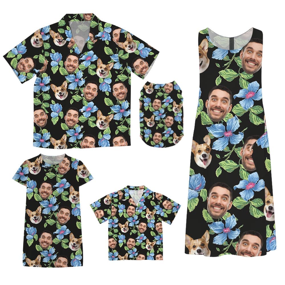 Custom Dog And Owner Matching Hawaiian Shirt Dress