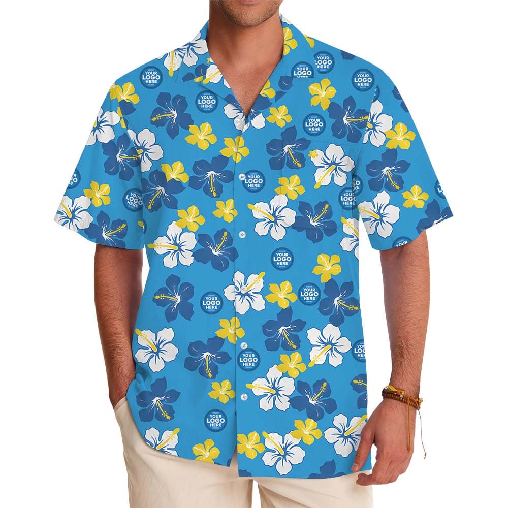 Custom Logo And Face Hawaiian Shirt With Floral Print