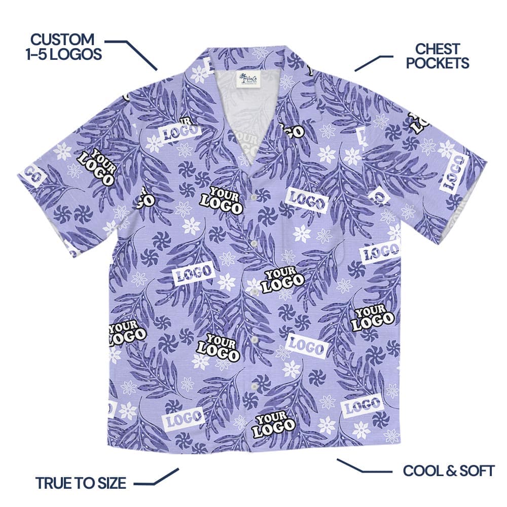 Custom Logo Purple Hawaiian Shirt Bulk No Minimum (3)