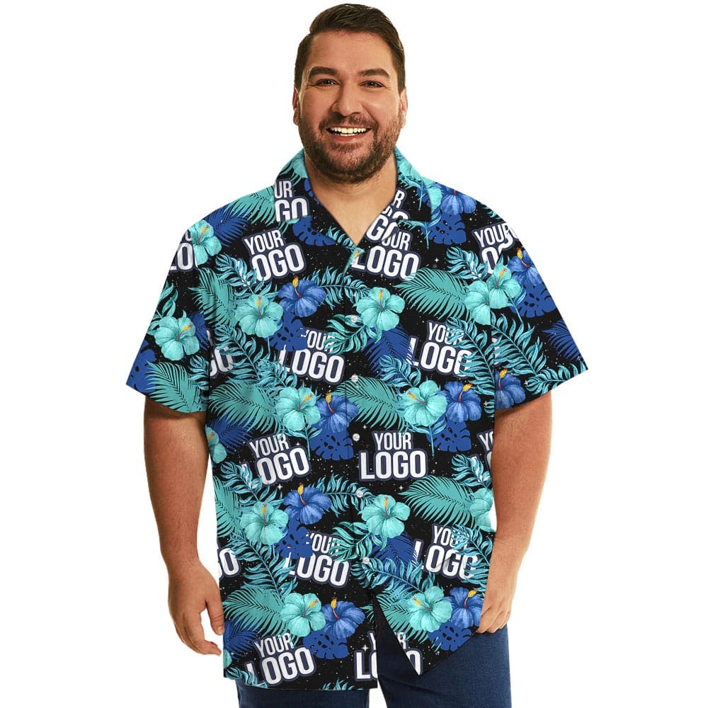 Floral Custom Company Logo Aloha Beach Shirt