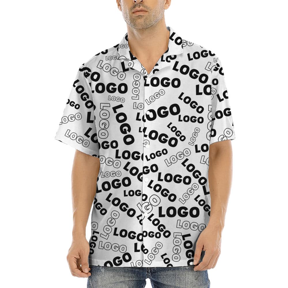 Fully Custom Company Logo Hawaiian Shirt (1)