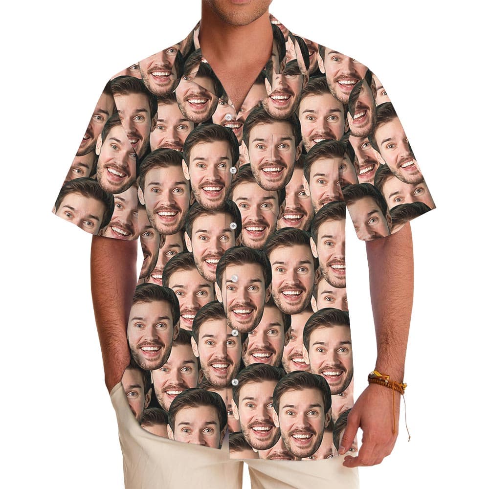 Funny Custom Multiple Faces Button Up Shirt