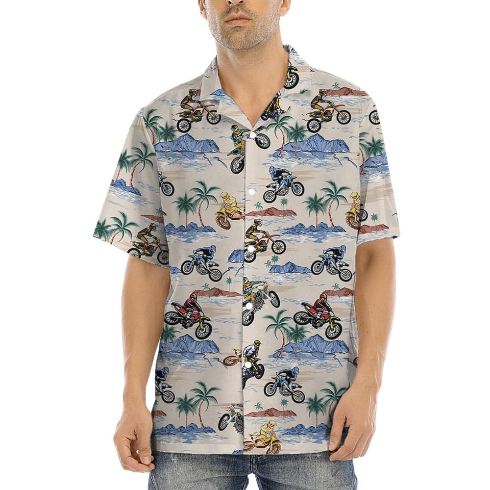 Motocross Hawaiian Shirt Beach Theme