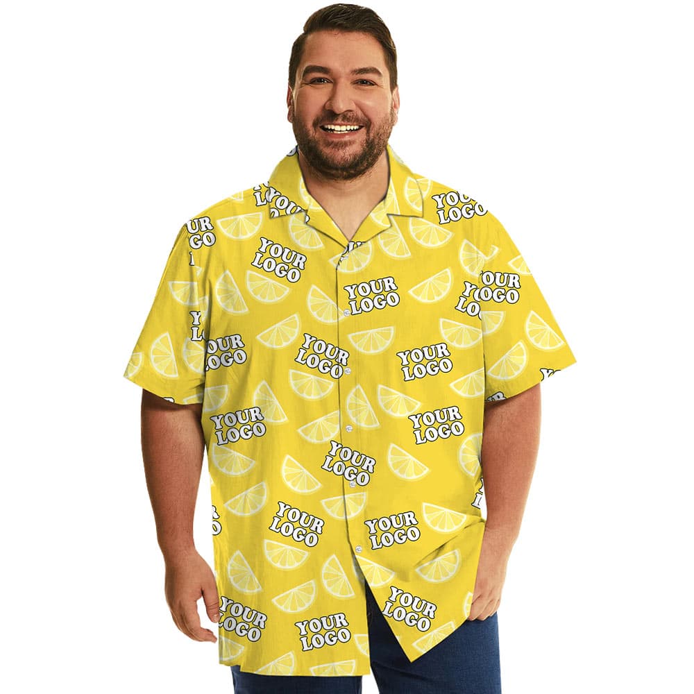 Orange Hawaiian Shirt With Custom 1-4 Logos (8)