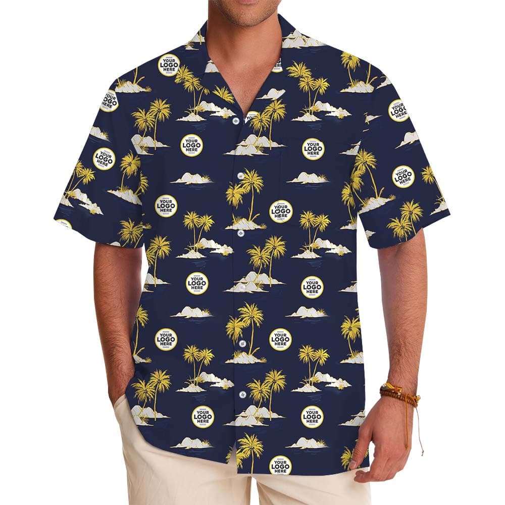 Palm Tree Custom Multiple Logo Hawaiian Shirt