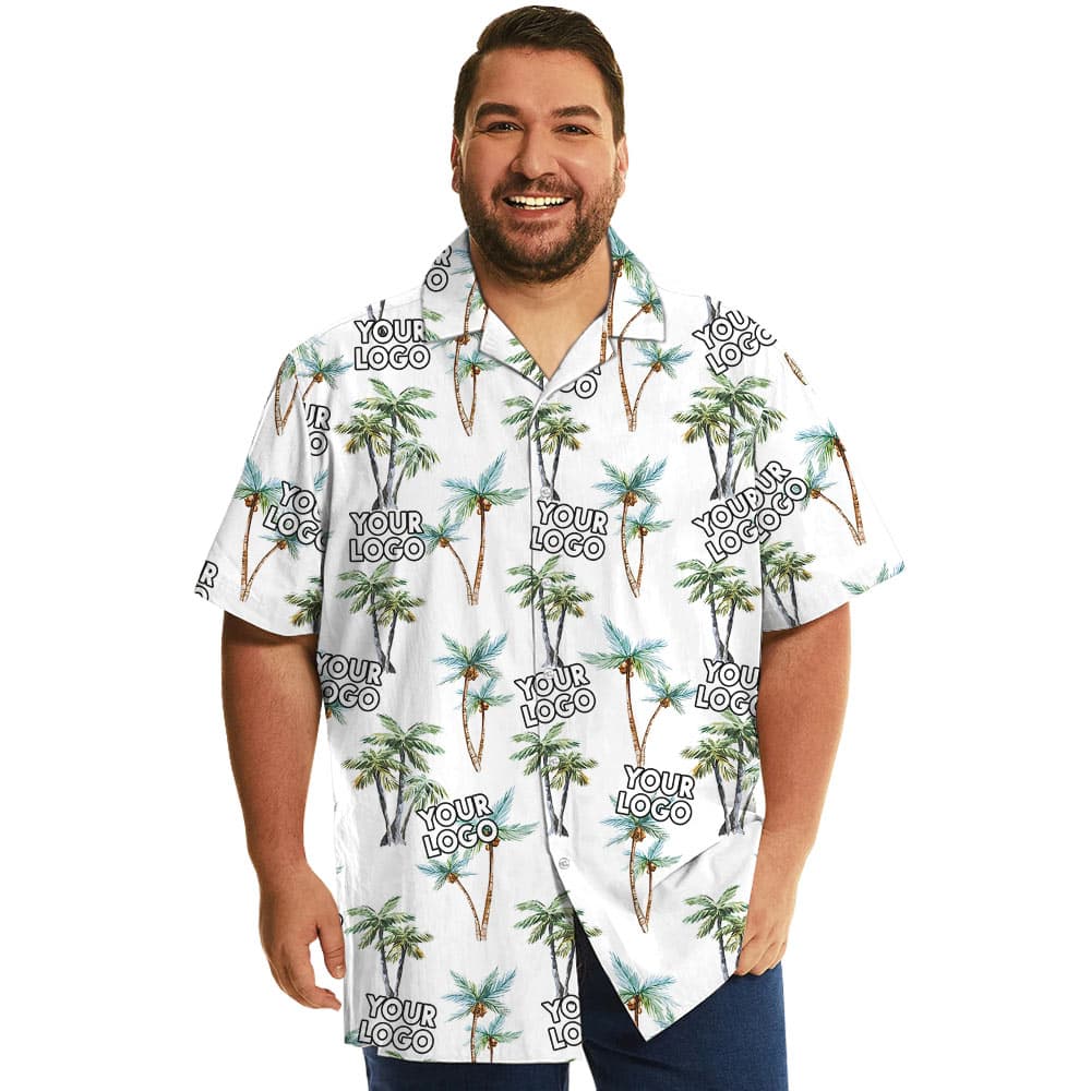 Palm Tree Hawaiian Shirt With Custom 1-4 Logos (5)