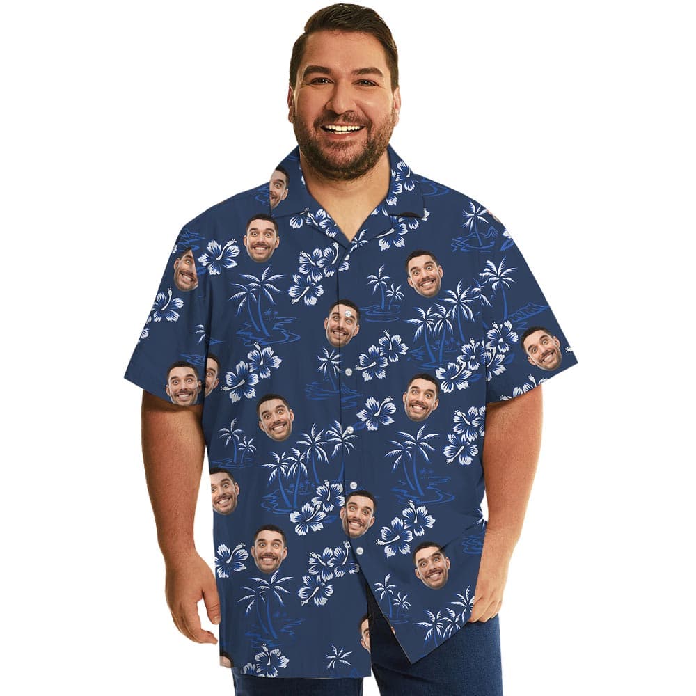 Personalized Navy Beach Shirt With Your Photo