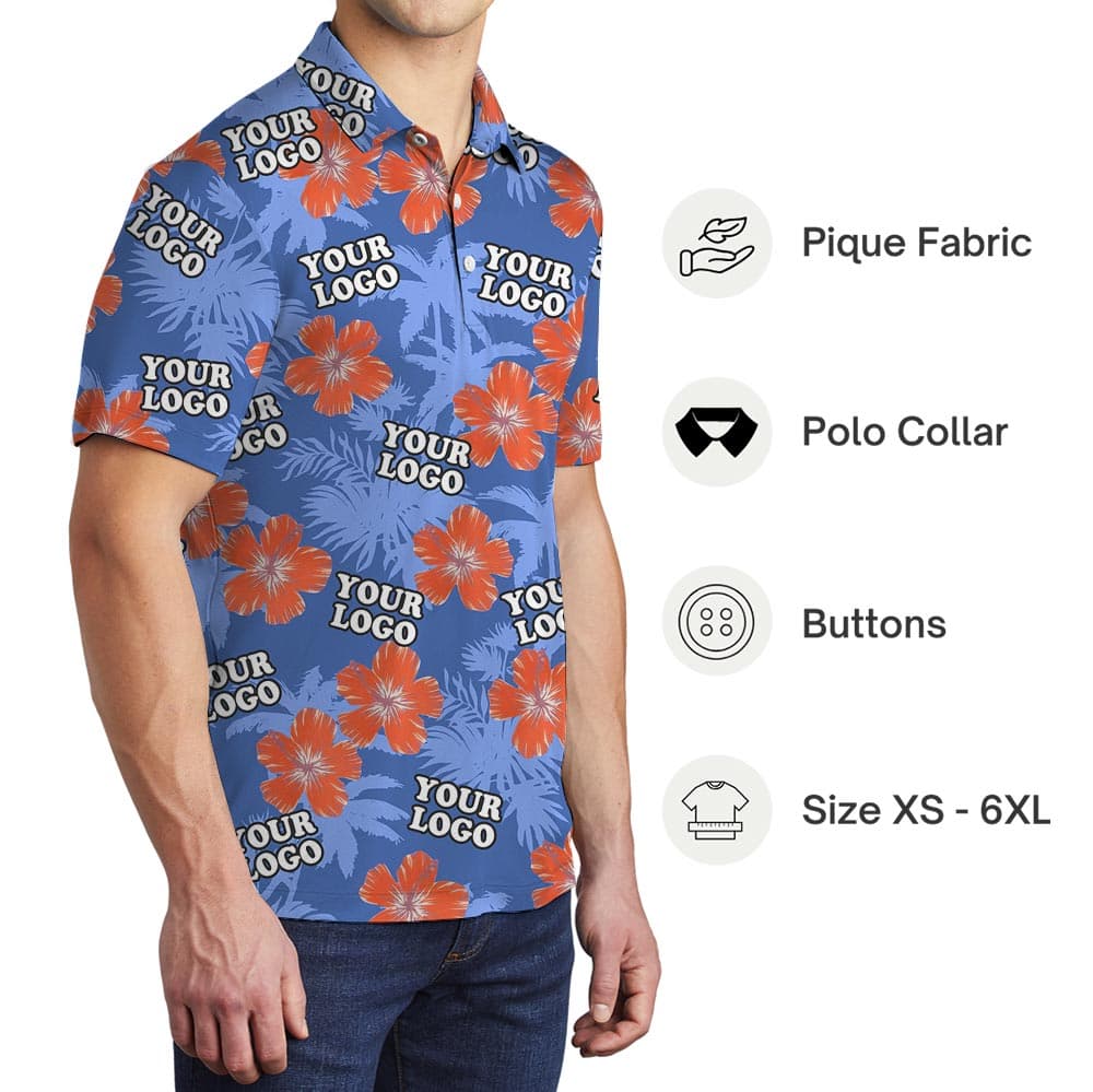 Personalized Tropical Polo Shirt With Company Logo