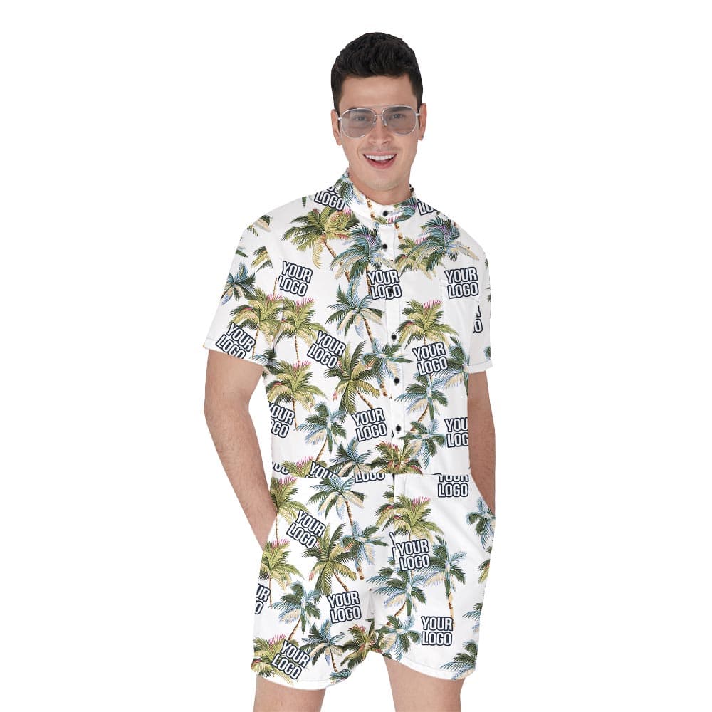 Personalized Tropical Romper For Men With Team Logo