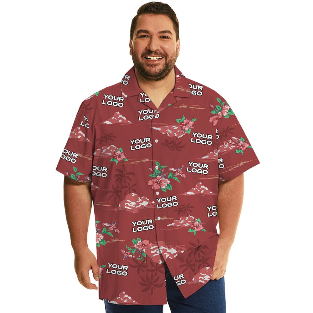 Tropical Hawaiian Shirt With Custom 1-4 Logos 8