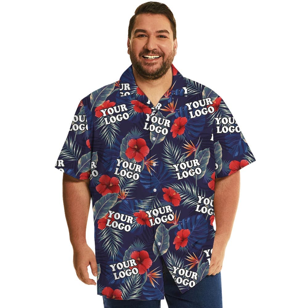 Unique Personalized Navy Tropical Shirt Button Up