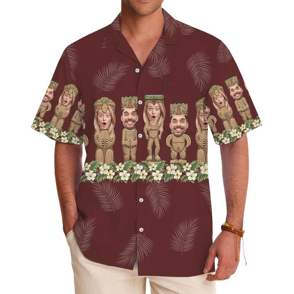 Unique Personalized Tiki Hawaiian Shirt With Your Faces