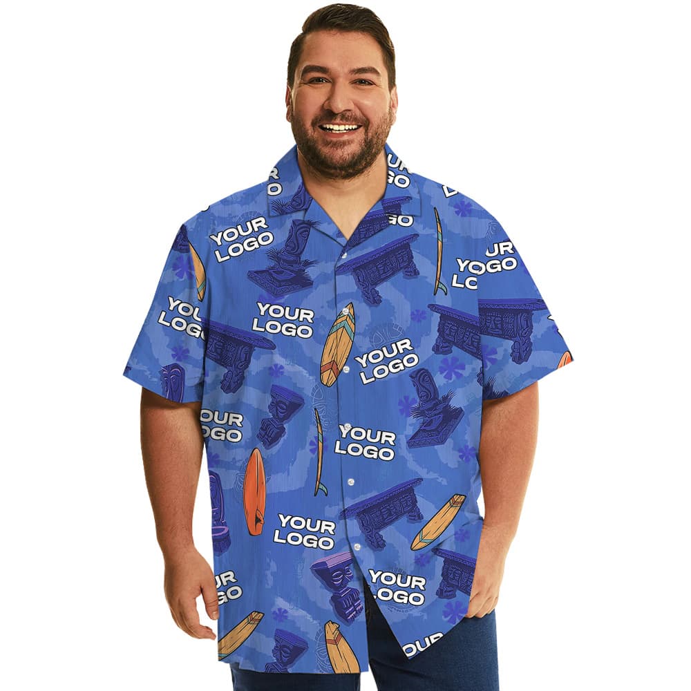 Vintage Tiki Surfing Navy Hawaiian Shirt With Custom Logo8