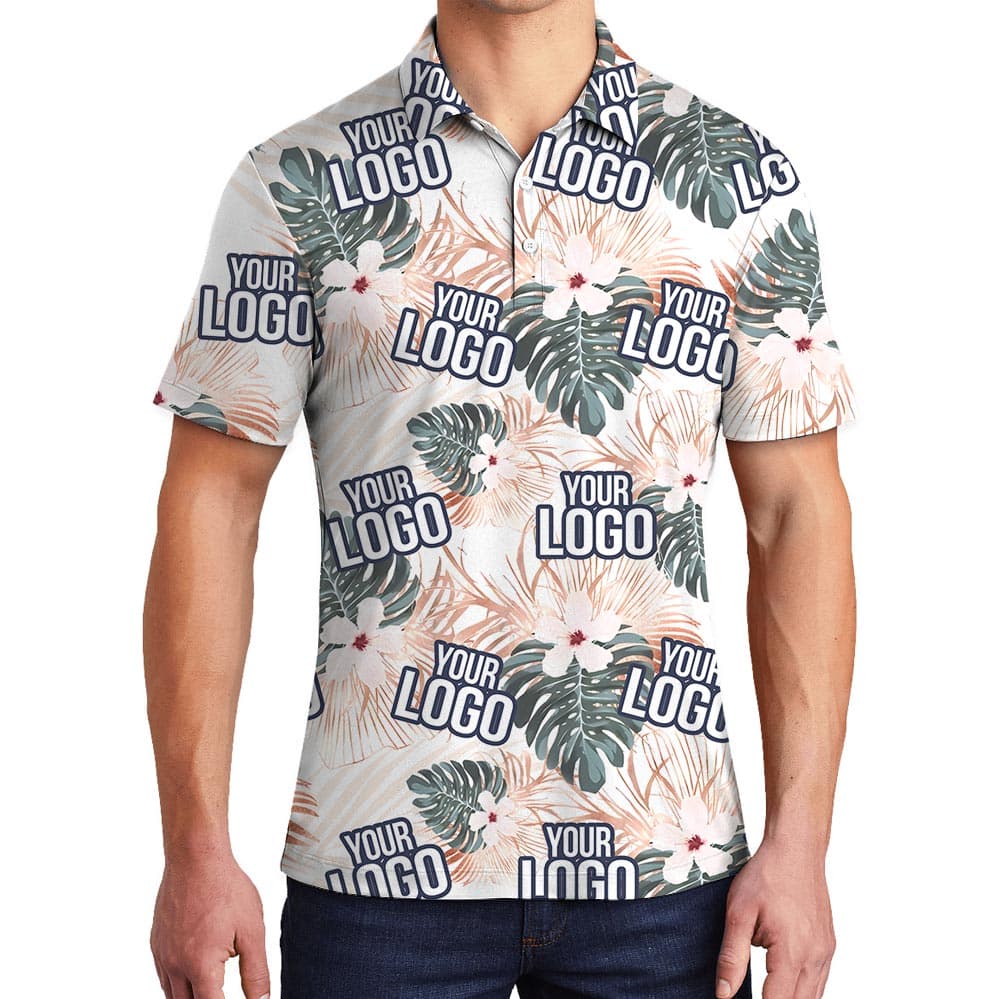 Your Team Logo Performance Polo Shirt Tropical theme