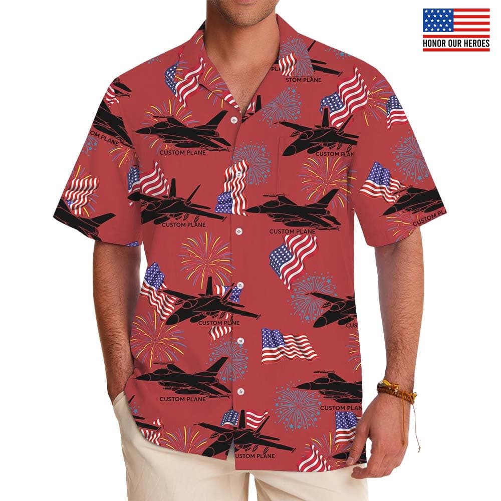 4th Of July Custom Aircraft Hawaiian Shirt