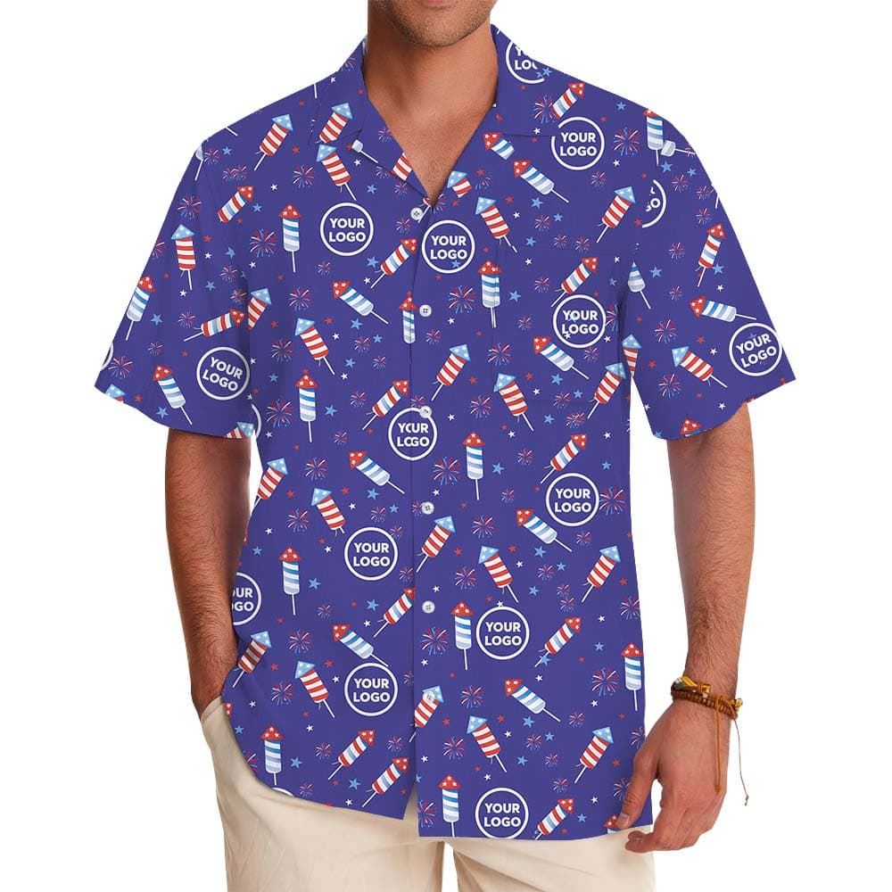 4th Of July Firework Hawaiian Shirt With Custom Logo