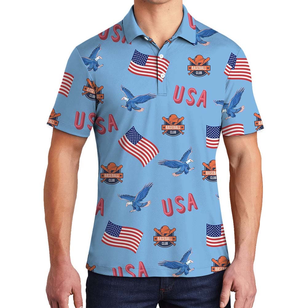 American Pride Collared Polo Shirt With Custom Logo