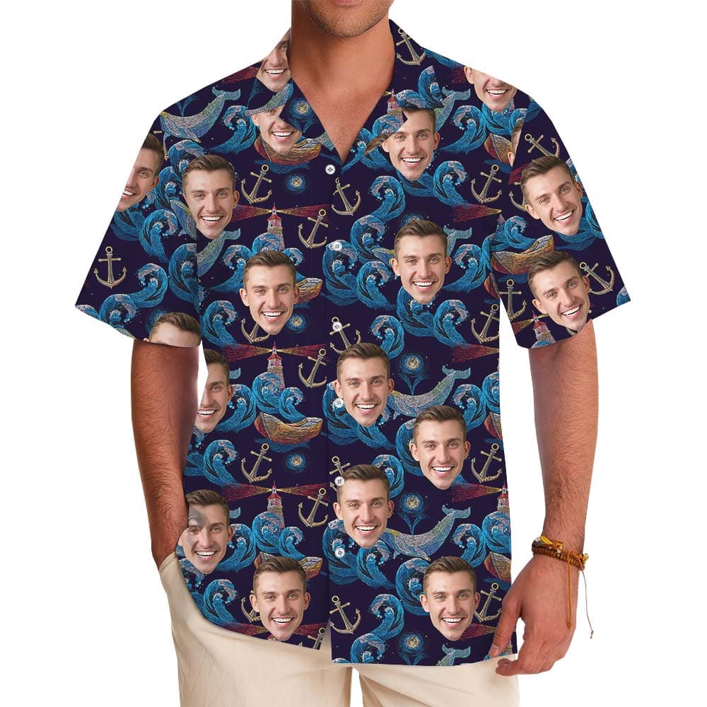 Anchor Memories Hawaiian Shirt With Custom Face