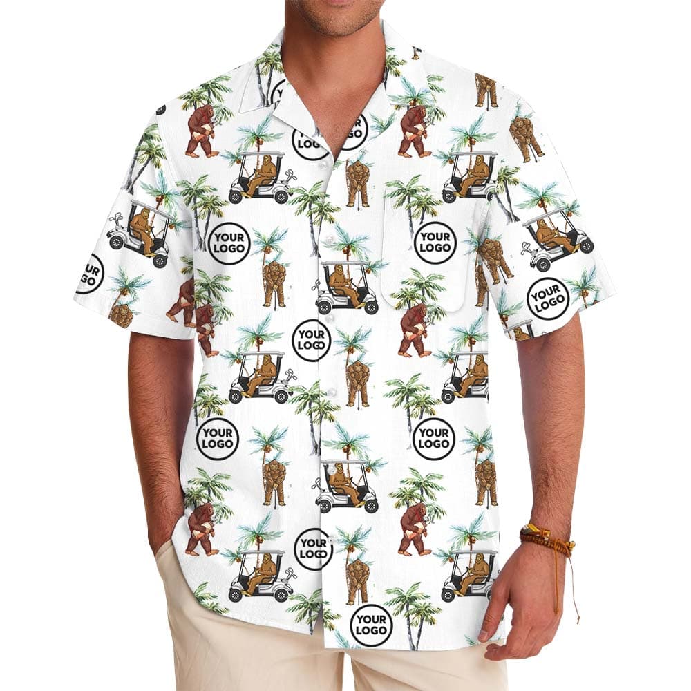 Bigfoot Beach Golf Hawaiian Shirt With Custom Logo