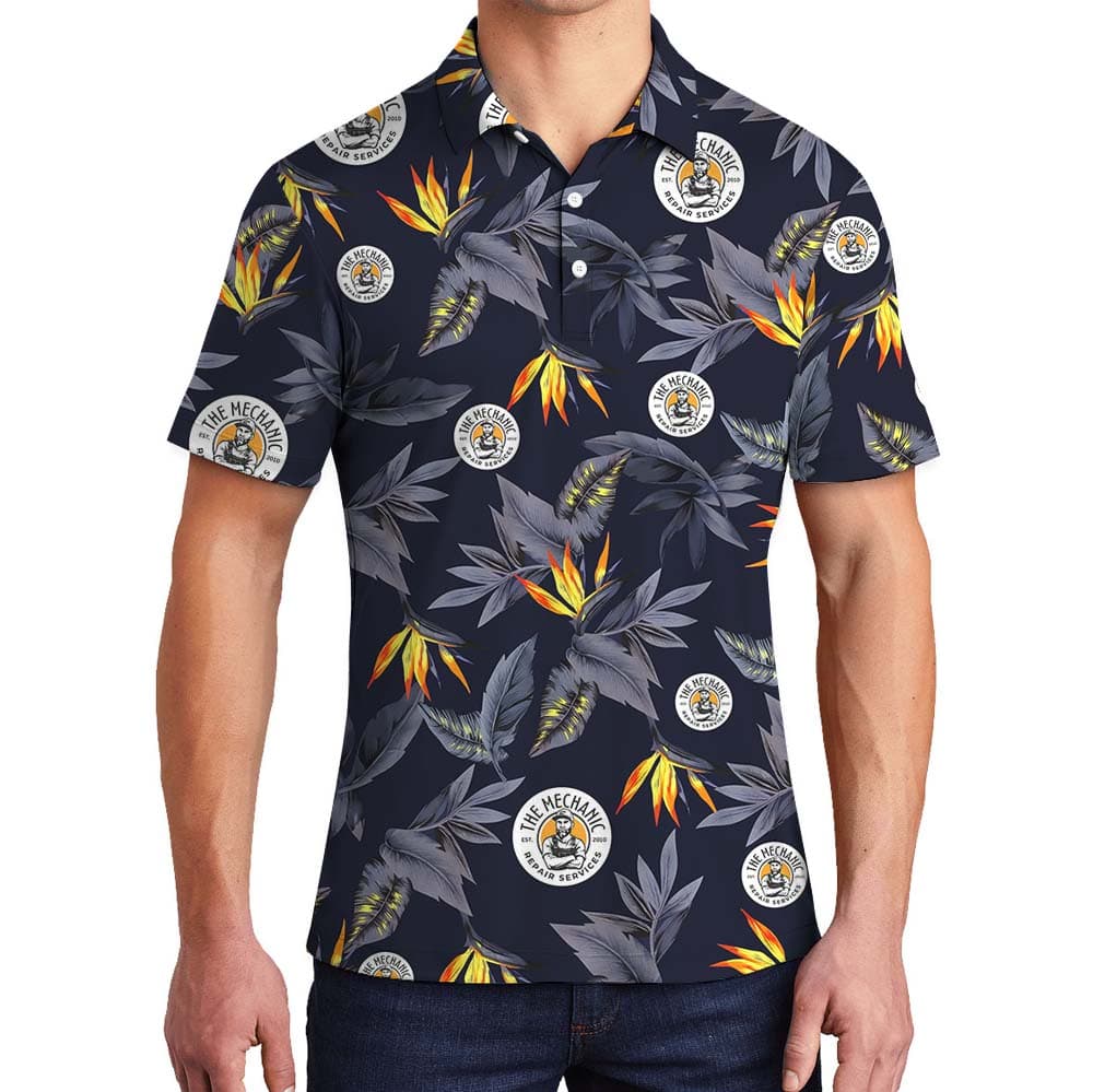 Bird Of Paradise Flowers Company Logo Polo Shirts