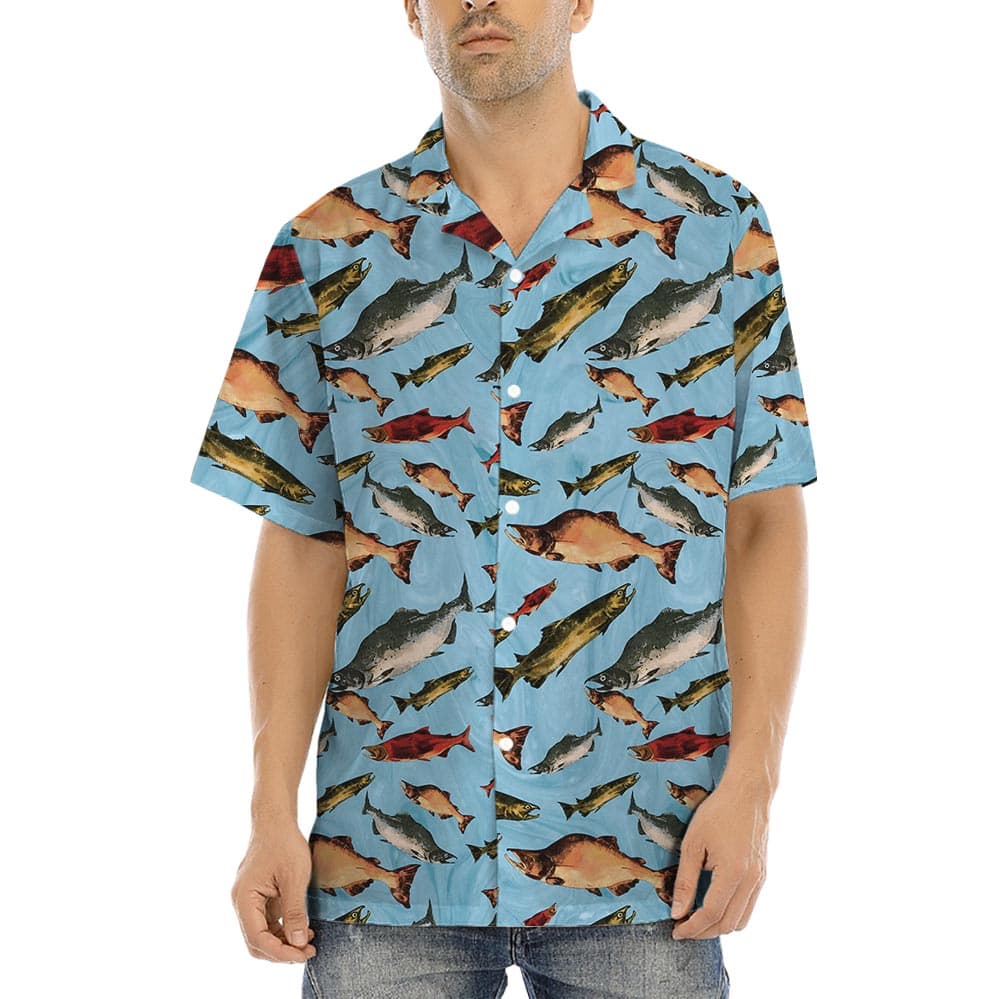 Blue Ocean Fish Aloha Shirt