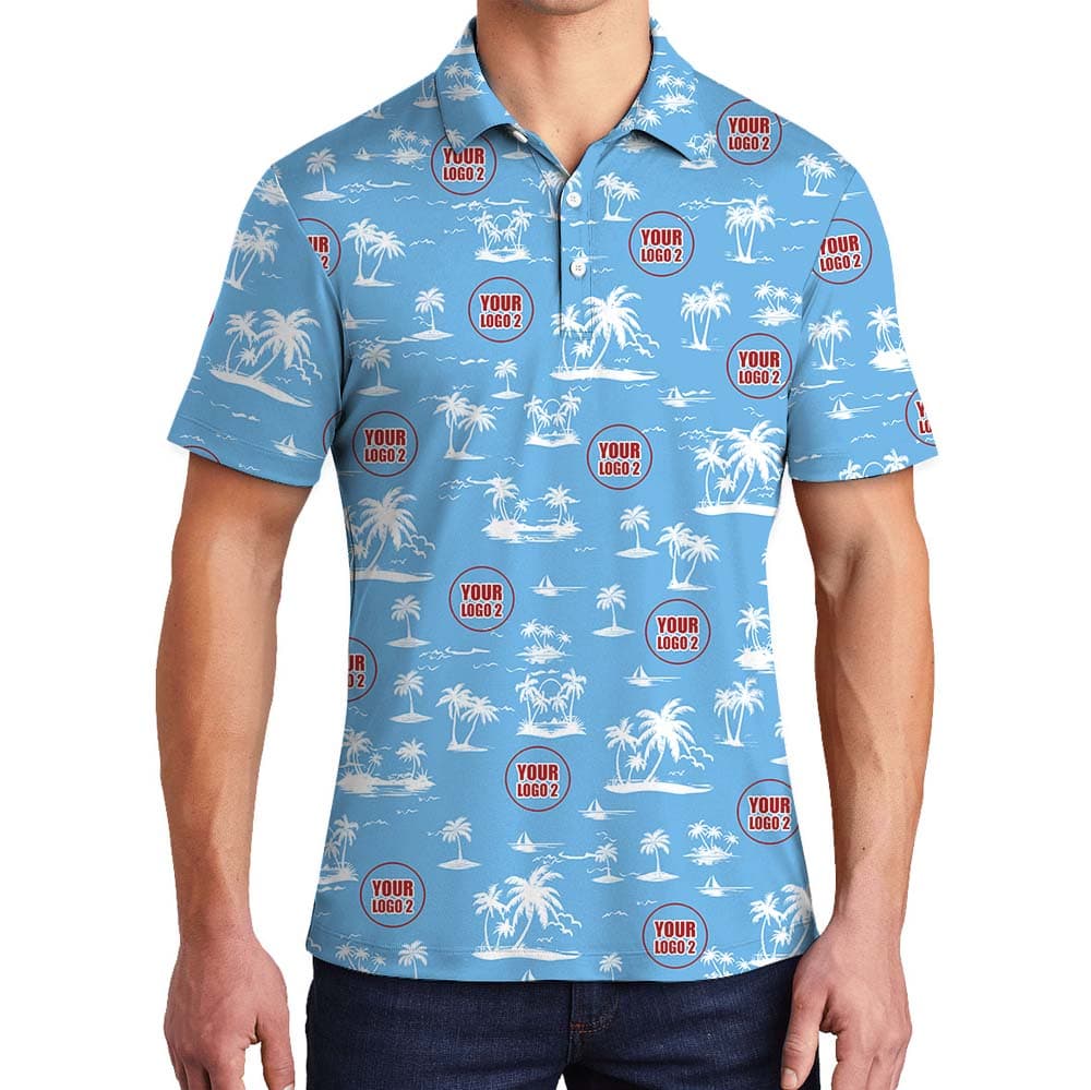Company Collared Polo Shirt With Beach Vibes