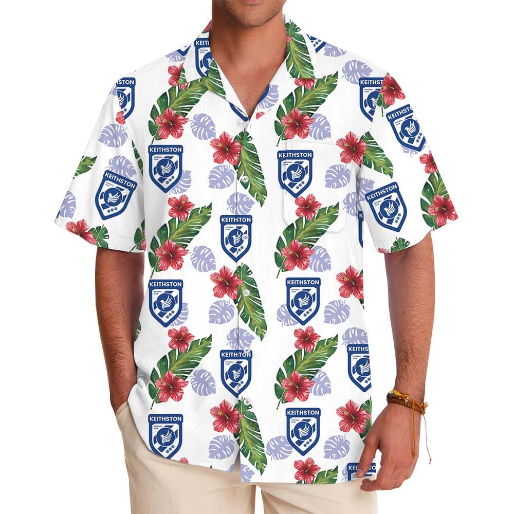 Custom 1-10 Logos Floral Hawaiian Shirt With Preview