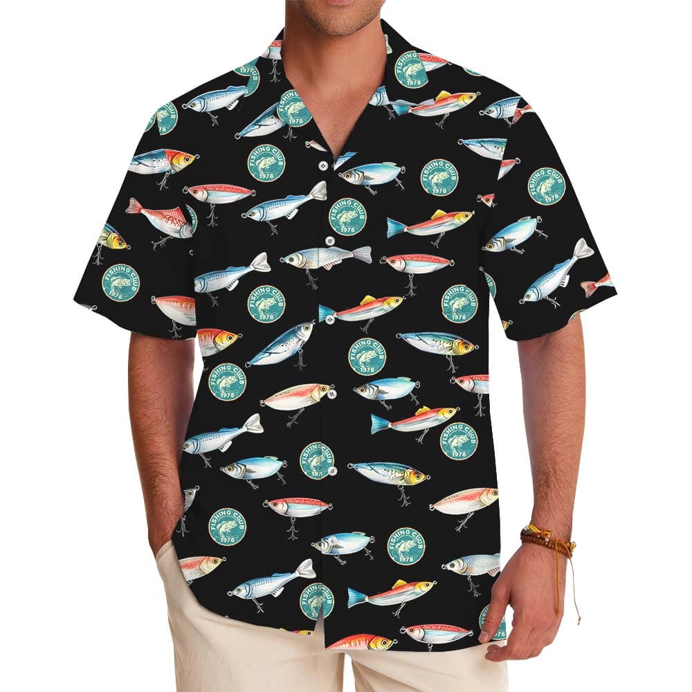 Custom Fishing Logo Club Hawaiian Shirt