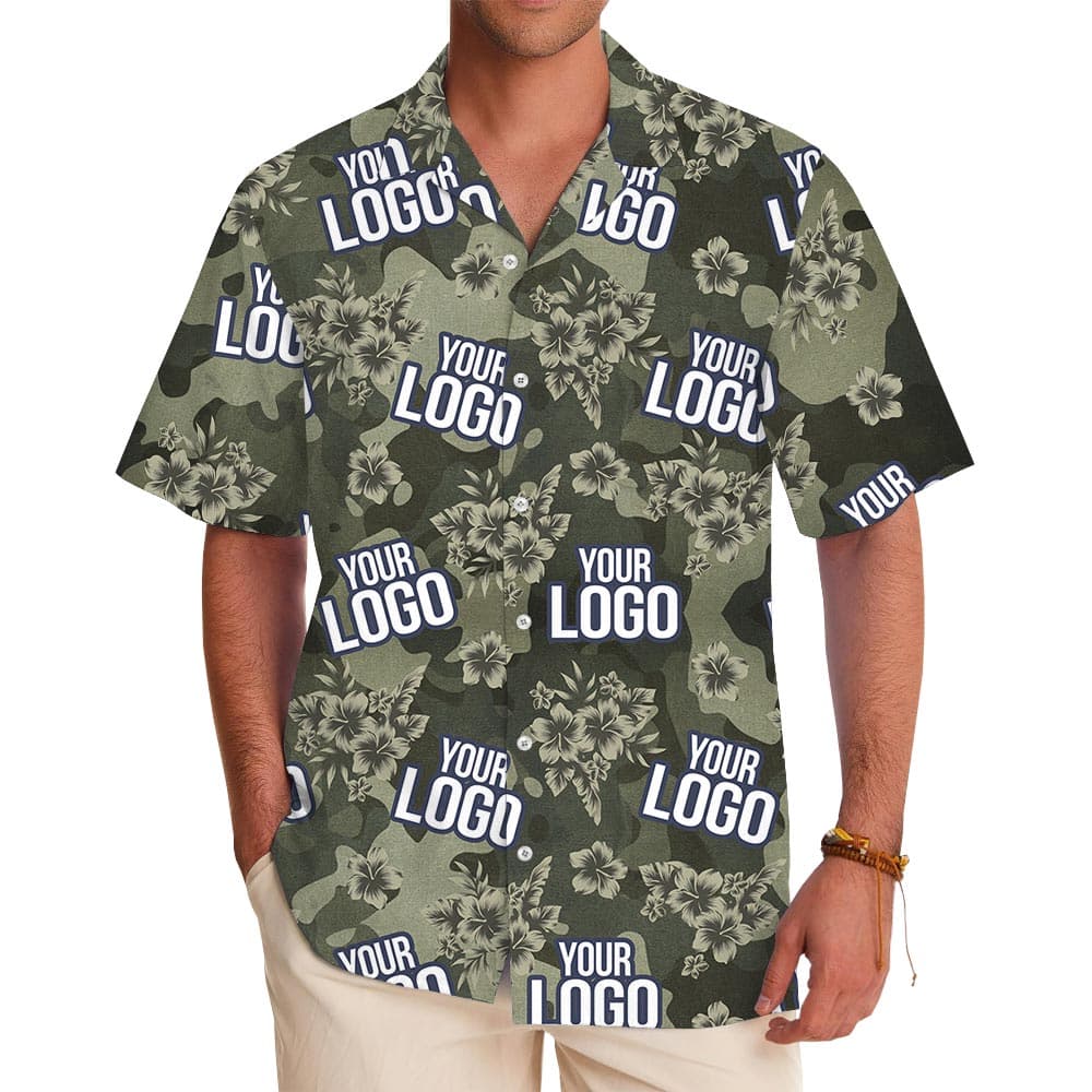 Custom Hibiscus Camouflage Hawaiian Shirt For Military Unit