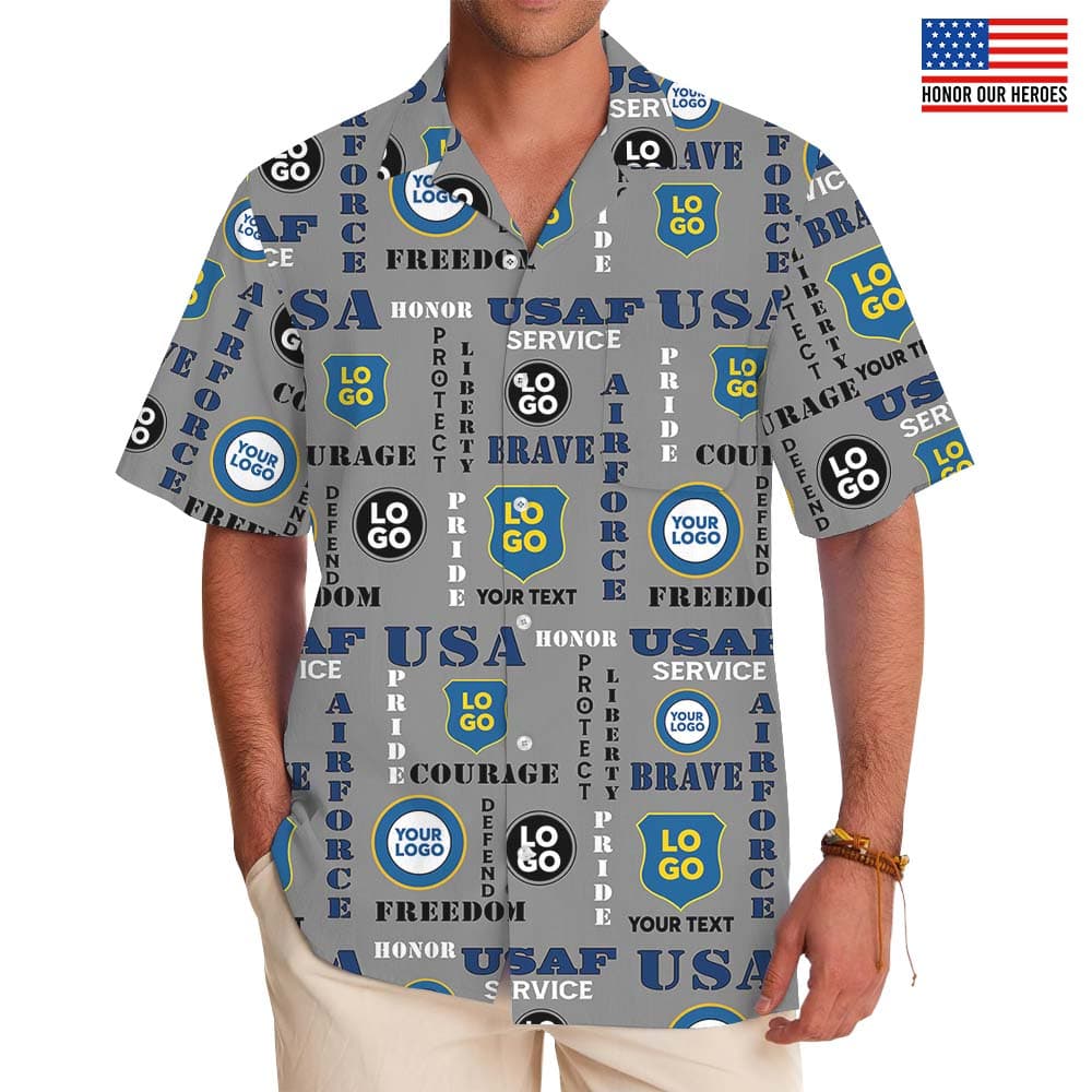 Custom Logo Air Force Hawaiian Shirt