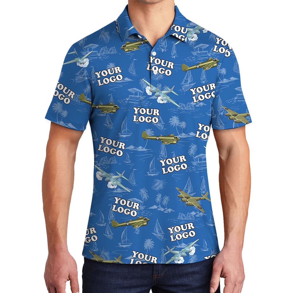 Custom Logo Airplane Polo Shirt4