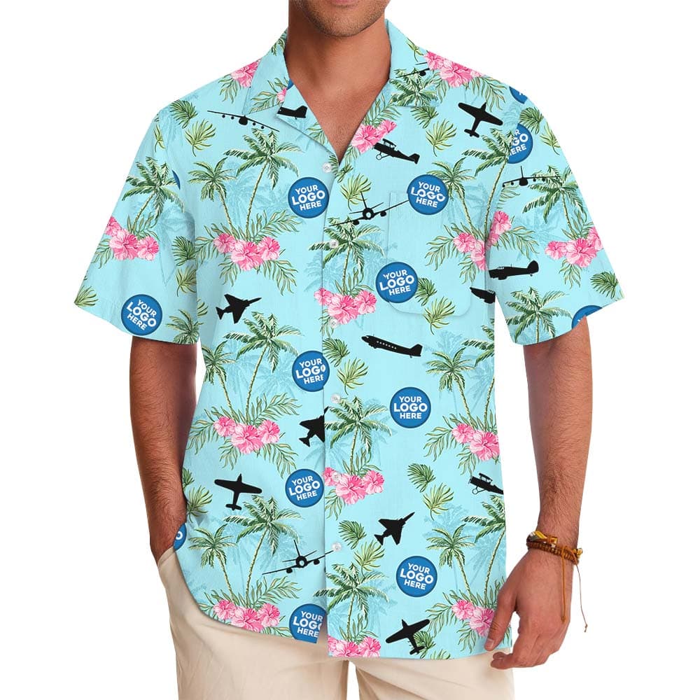 Custom Logo Beach Aloha Hawaiian Shirt For Air Force