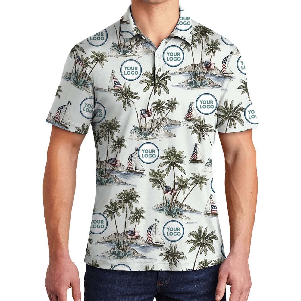 Custom Logo Island Vibe Polo Shirt With Preview