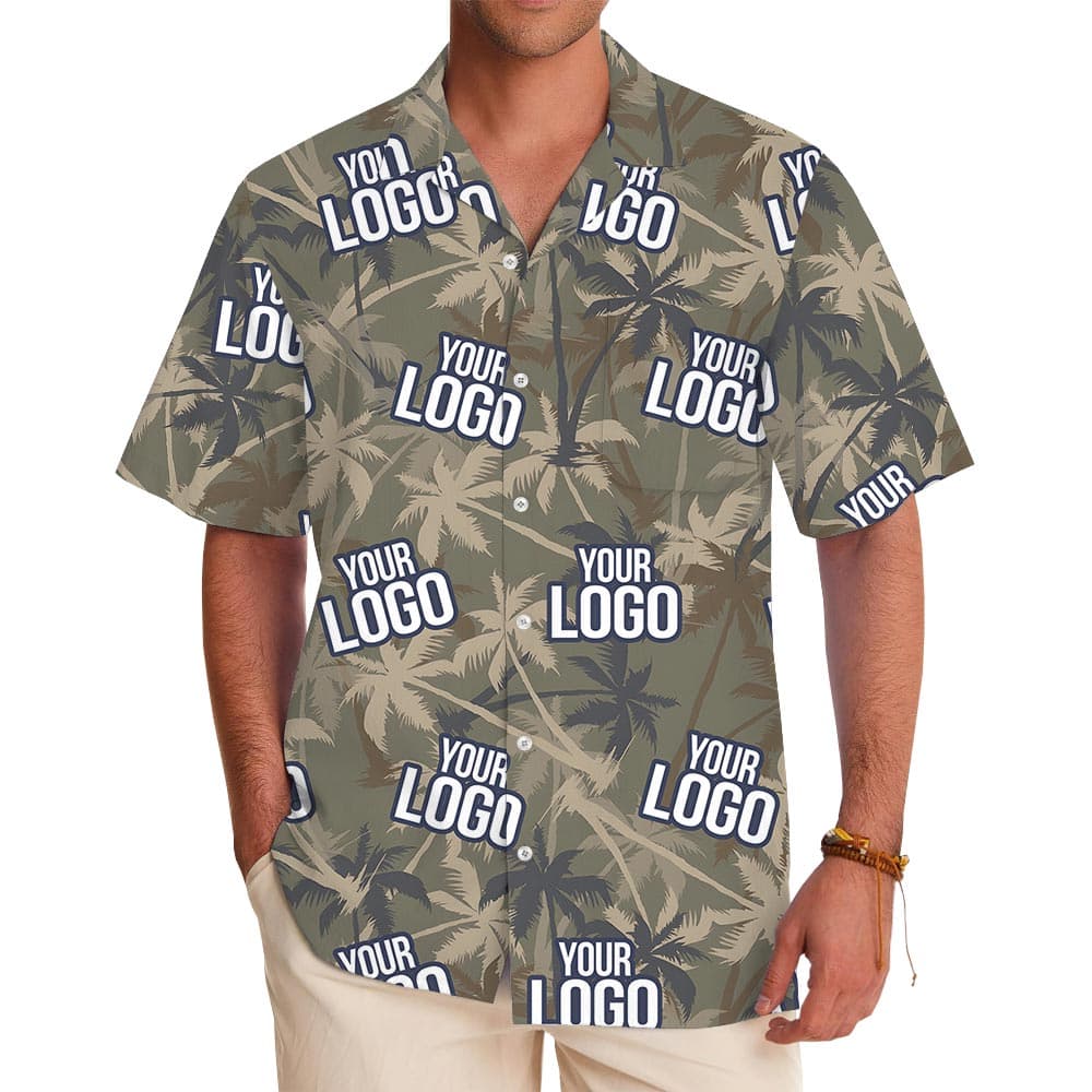 Custom Logo Military Camouflage Theme Tropical Shirt