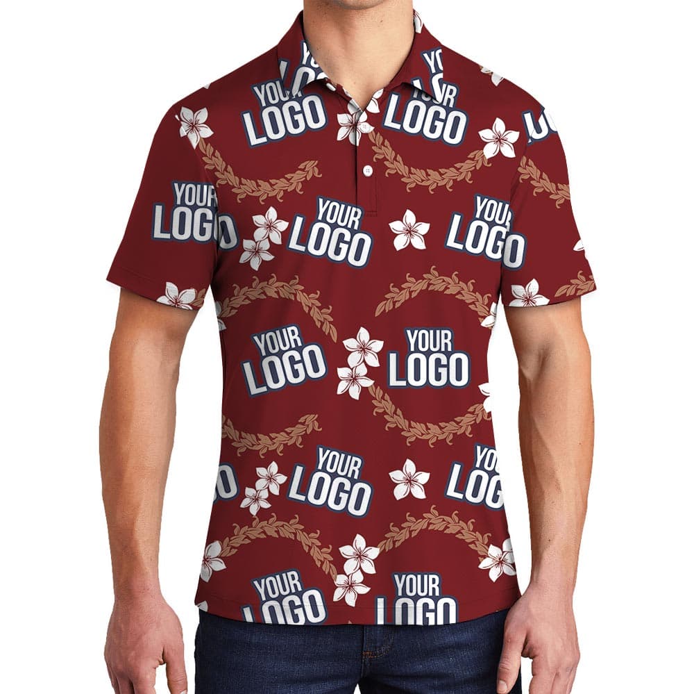 Custom Logo Red Aloha Polo Shirt Bulk Order For Team