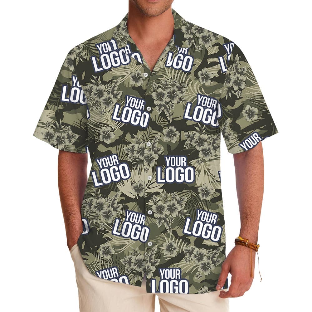 Custom Military Unit Logo Tropical Camo Shirt
