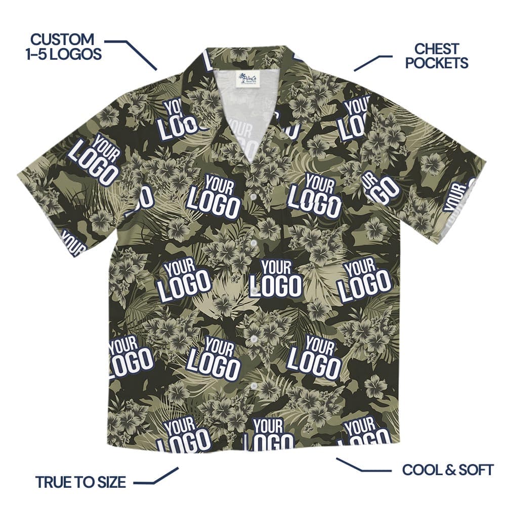 Custom Military Unit Logo Tropical Camo Shirt