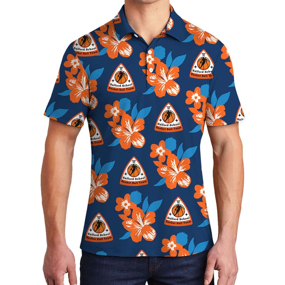 Custom Multiple Logo Floral Polo Shirt No Minimum