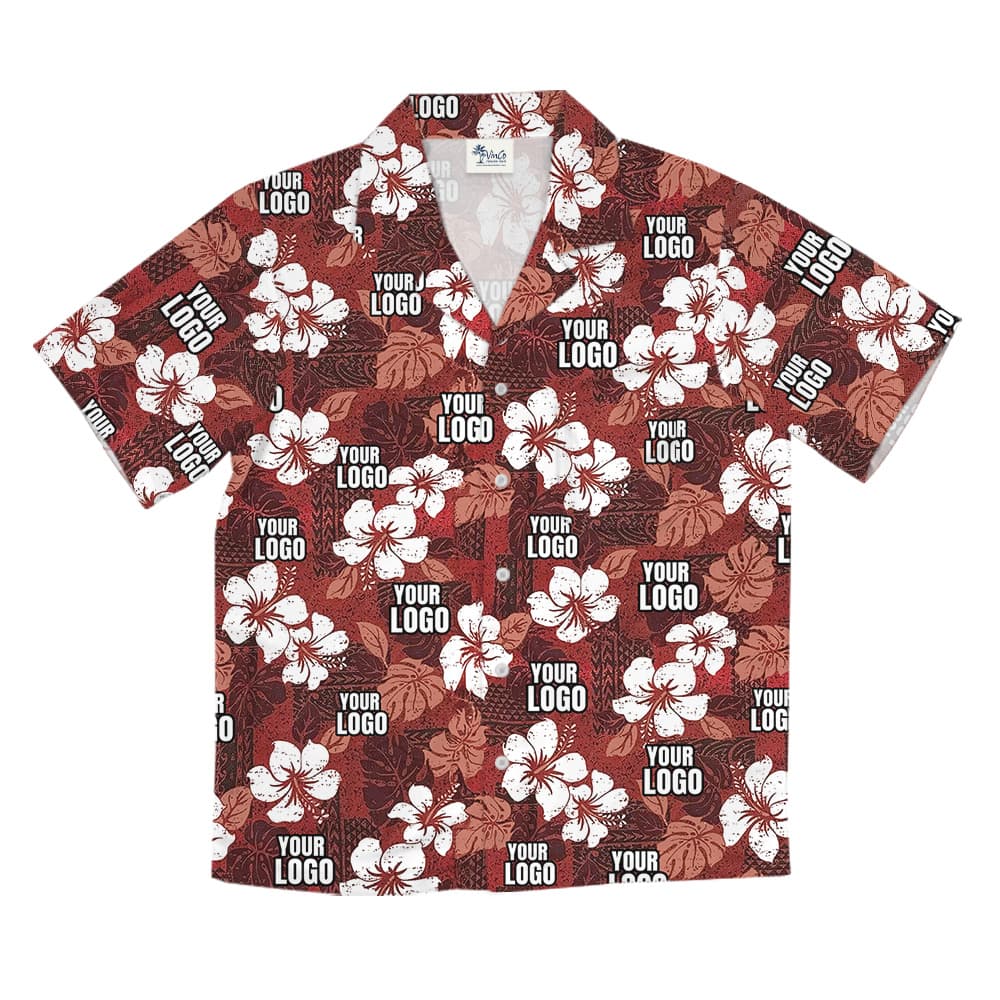 Custom Multiple Logos Vintage Floral Hawaiian Shirt