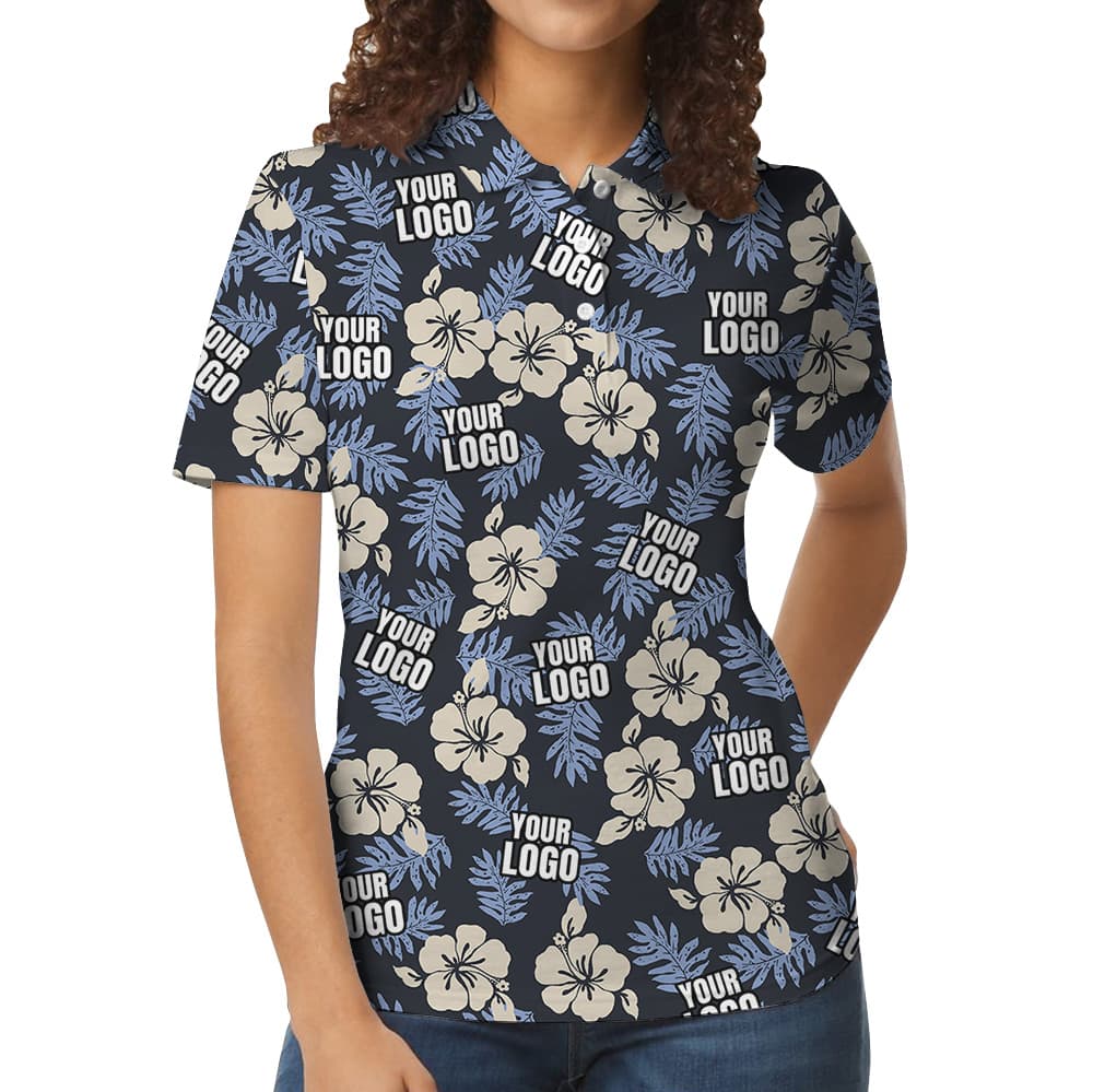 Custom Multiples Logo Vintage Floral Polo Shirt